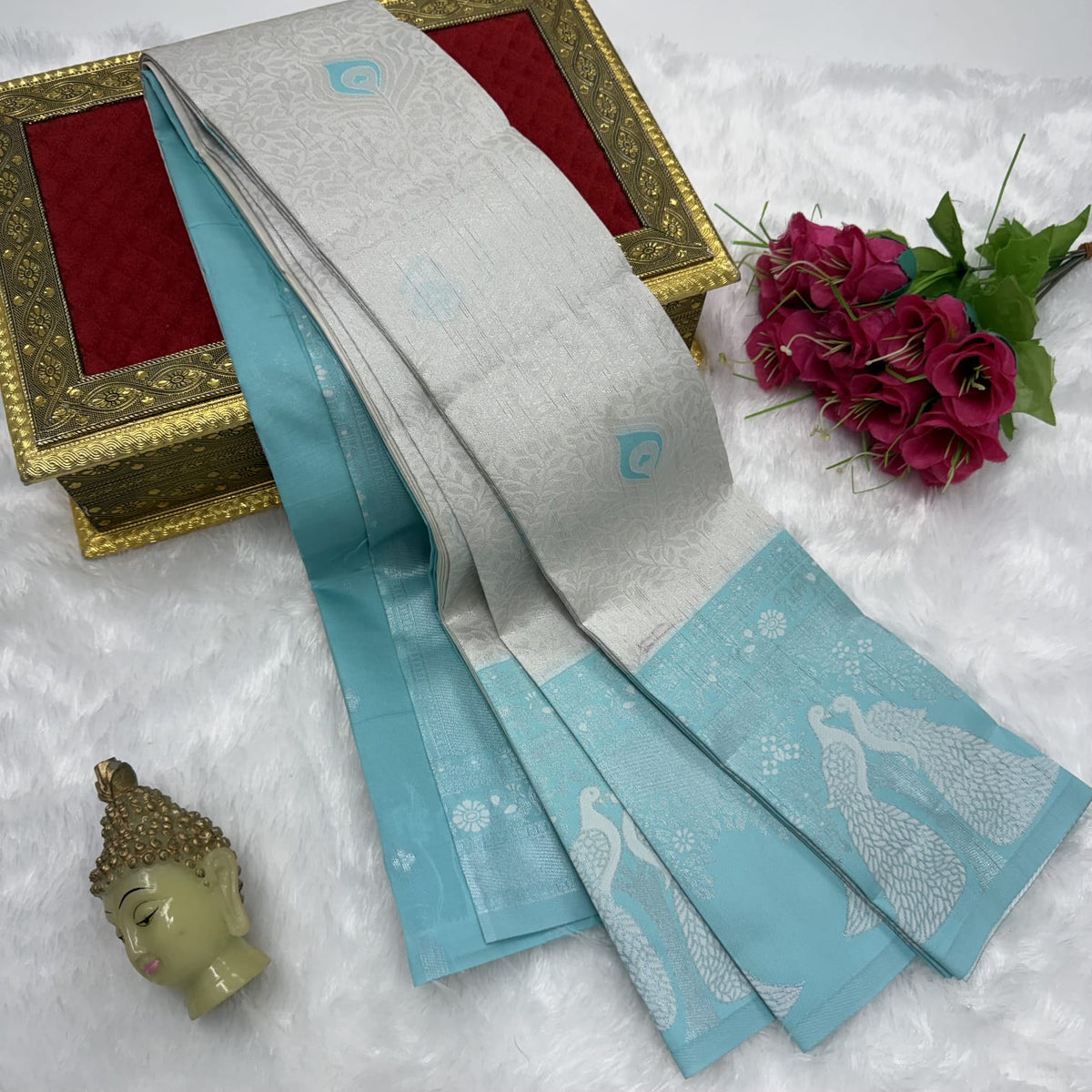 Traditional Peacock Motif Silk Saree | Elegant Festive & Wedding Wear