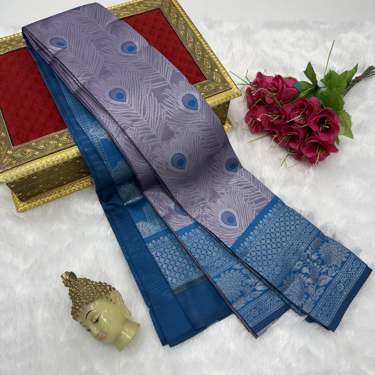 Traditional Peacock Motif Silk Saree | Elegant Festive & Wedding Wear
