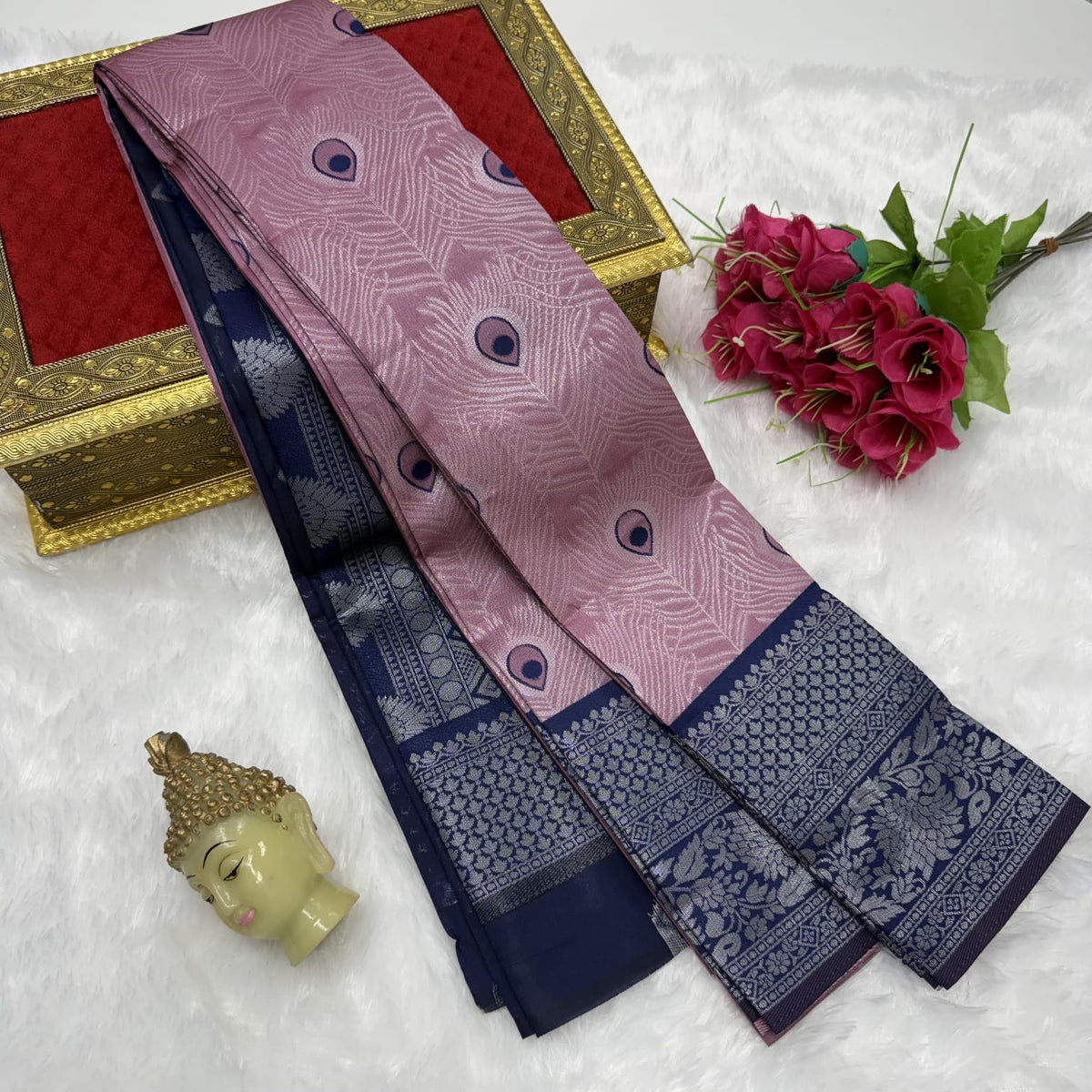 Traditional Peacock Motif Silk Saree | Elegant Festive & Wedding Wear